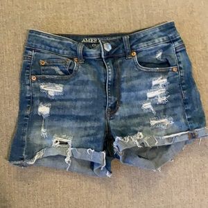Hi-Rise shortie with super stretch jean shorts